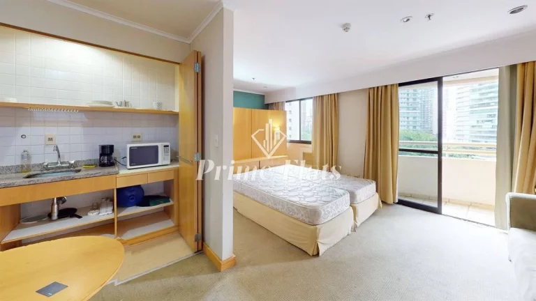 Imagem Flat disponível para locação no Hotel Slaviero Essential São Paulo Ibirapuera, com 35m², 1 dormitório e 1 vaga