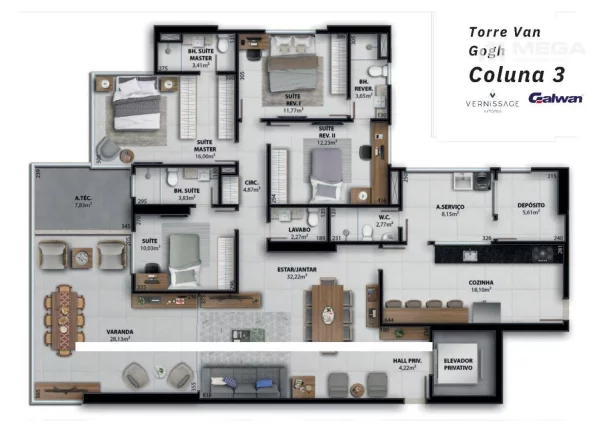 Imagem Apartamento com 4 dormitórios à venda, 200 m² por R$ 3.803.800,00 - Enseada do Suá - Vitória/ES