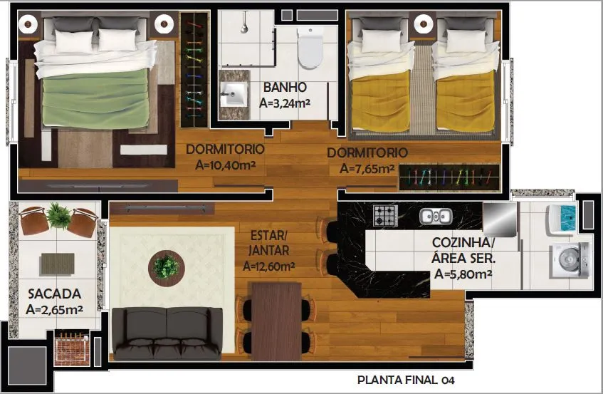 Imagem Apartamento à venda em Caxias do Sul, Esplanada, com 2 quartos, 51.35m2