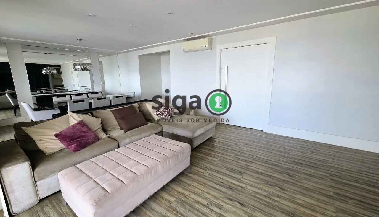 Imagem Apartamento alto padrão de 223 m2 para locação, mobiliado, com 4 quartos e 4 vagas na Vila Andrade