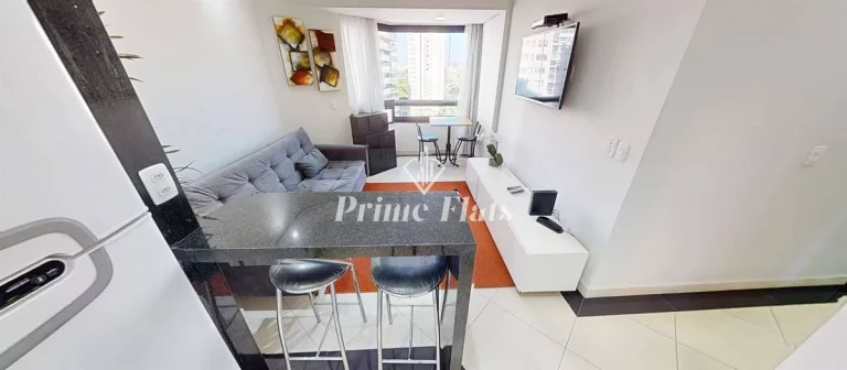 Imagem Flat disponível para locação no Royal Ibirapuera Park, com 42m², 1 dormitório e 1 vaga