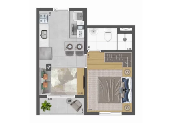 Imagem PLANO ... NOVA ESPRAIADA - Studio de 27m², próximo à Estação Campo Belo do Metrô!
