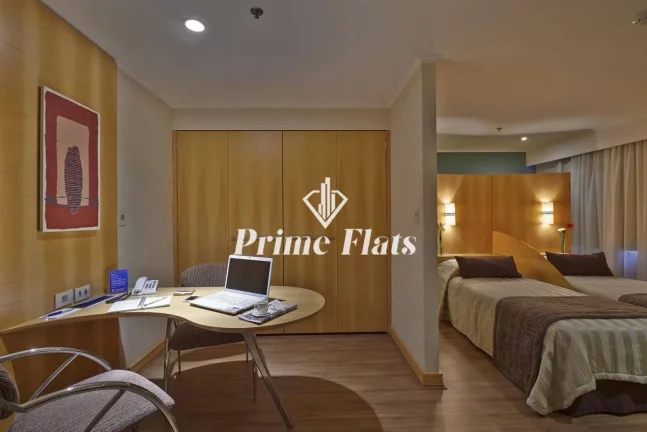 Imagem Flat disponível no Slaviero Essential São Paulo Ibirapuera, com 35m², 1 dormitório e 1 vaga