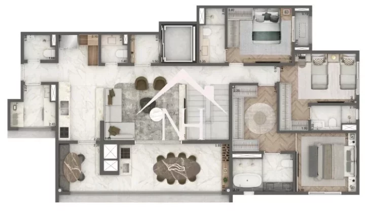 Imagem Duplex de 265m no Brooklin c/3 suítes,2 vagas,terraço gourmet,brinquedoteca,jacuzzi,salão festas,delivery,pet place,fitness,solarium,terraço gourmet