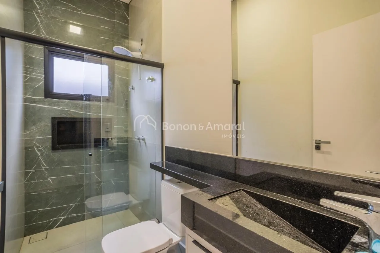 Imagem Casa à venda em condomínio, em Paulínia, 3 suites, closet, lavabo, escritório, 4 vagas, aquecimento solar, piscina com cascata,fino acabamento.