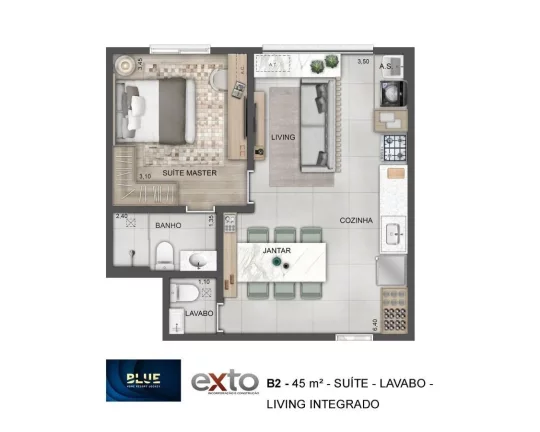 Imagem BLUE HOME RESORT JOCKEY - EXTO - Aptos de 62m², a 1 km da Estação Vila Sônia do Metrô!