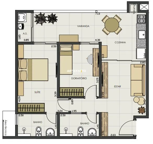 Imagem Apartamento à venda em Ubatuba, Perequê-Acu, com 2 quartos, 66m2