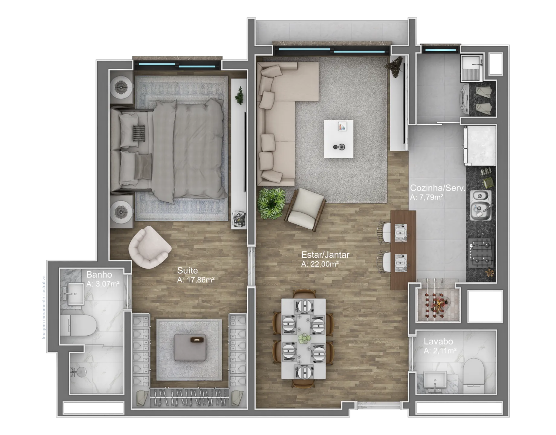 Imagem Apartamento à venda em Gramado, Av. Central, com 2 quartos, 78.97m2