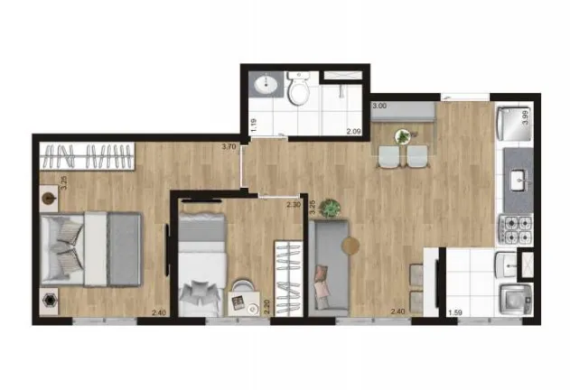 Imagem Apartamento com 2 Quartos à Venda, 36 m² em Vila Campestre - São Paulo