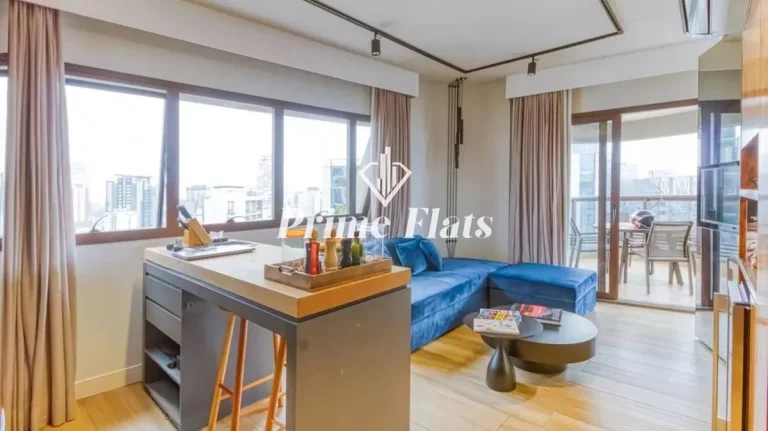 Imagem Flat disponível para locação no Cyrela by Pininfarina no Itaim Bibi, com 49m², 1 dormitório e 1 vaga