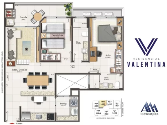 Imagem 2 DORMS/ 1 SUÍTE COM 84MTS , LAZER COMPLETO NO ÁTICO CAMPINAS - SÃO JOSÉ SC