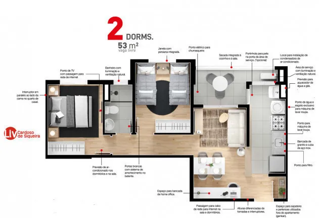 Imagem Apartamento com 2 Quartos à Venda, 56 m²em Vila Oliveira - Mogi das Cruzes