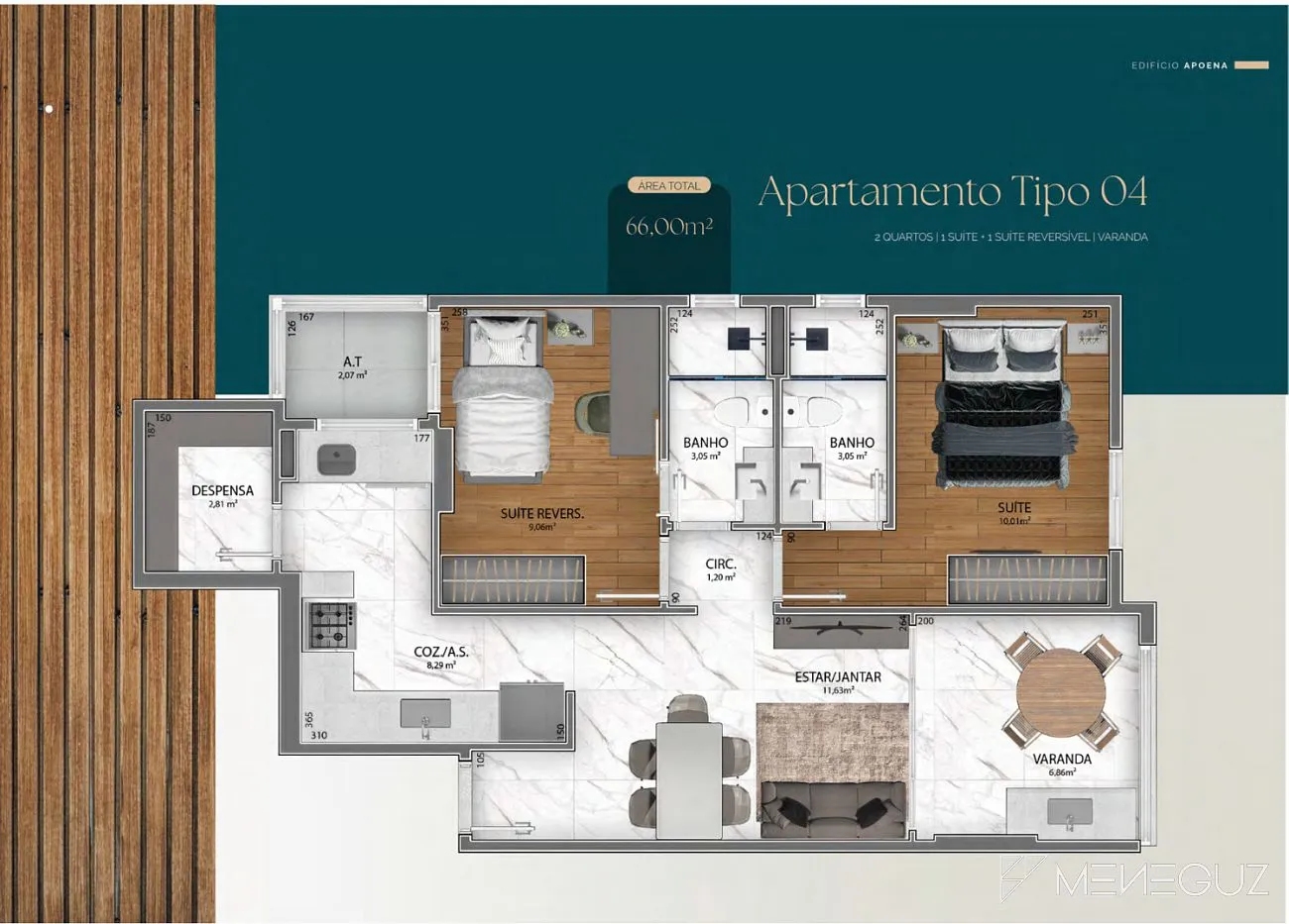 Imagem Apoena - Empreendimento de 2 quartos na Bacutia, Enseada Azul