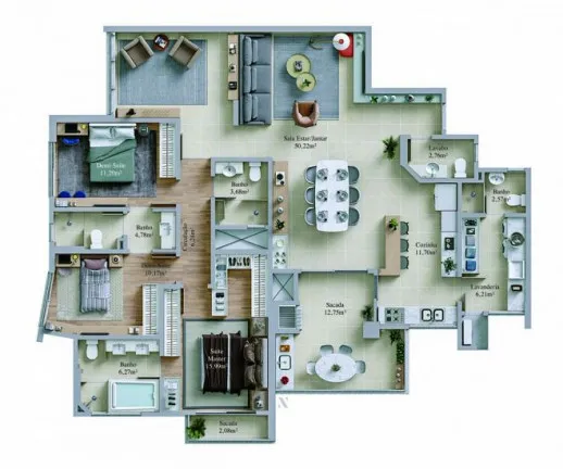 Imagem Apartamento com 3 Quartos à Venda, 167 m² em Centro - Criciúma