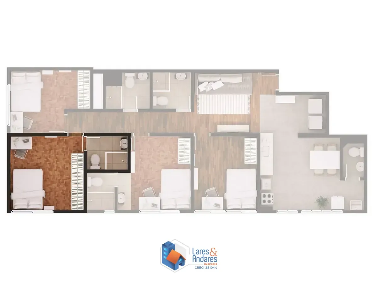 Imagem Apartamento para venda em Vila Olímpia com 4 quartos, sendo 2 suítes, 103m²