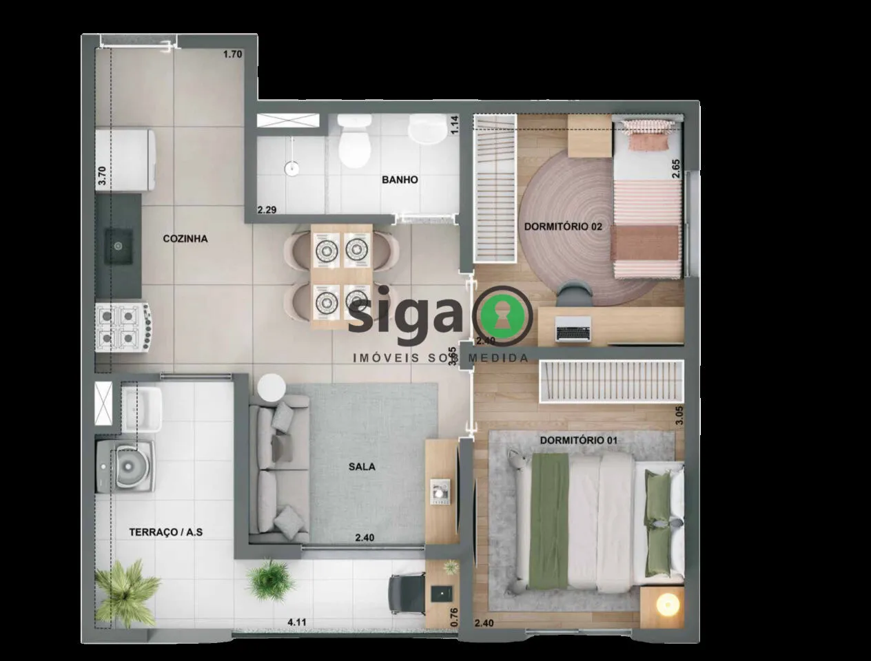 Imagem Apartamento com 2 dormitórios na Chácara Santo Antônio - Conforto, Lazer e Localização