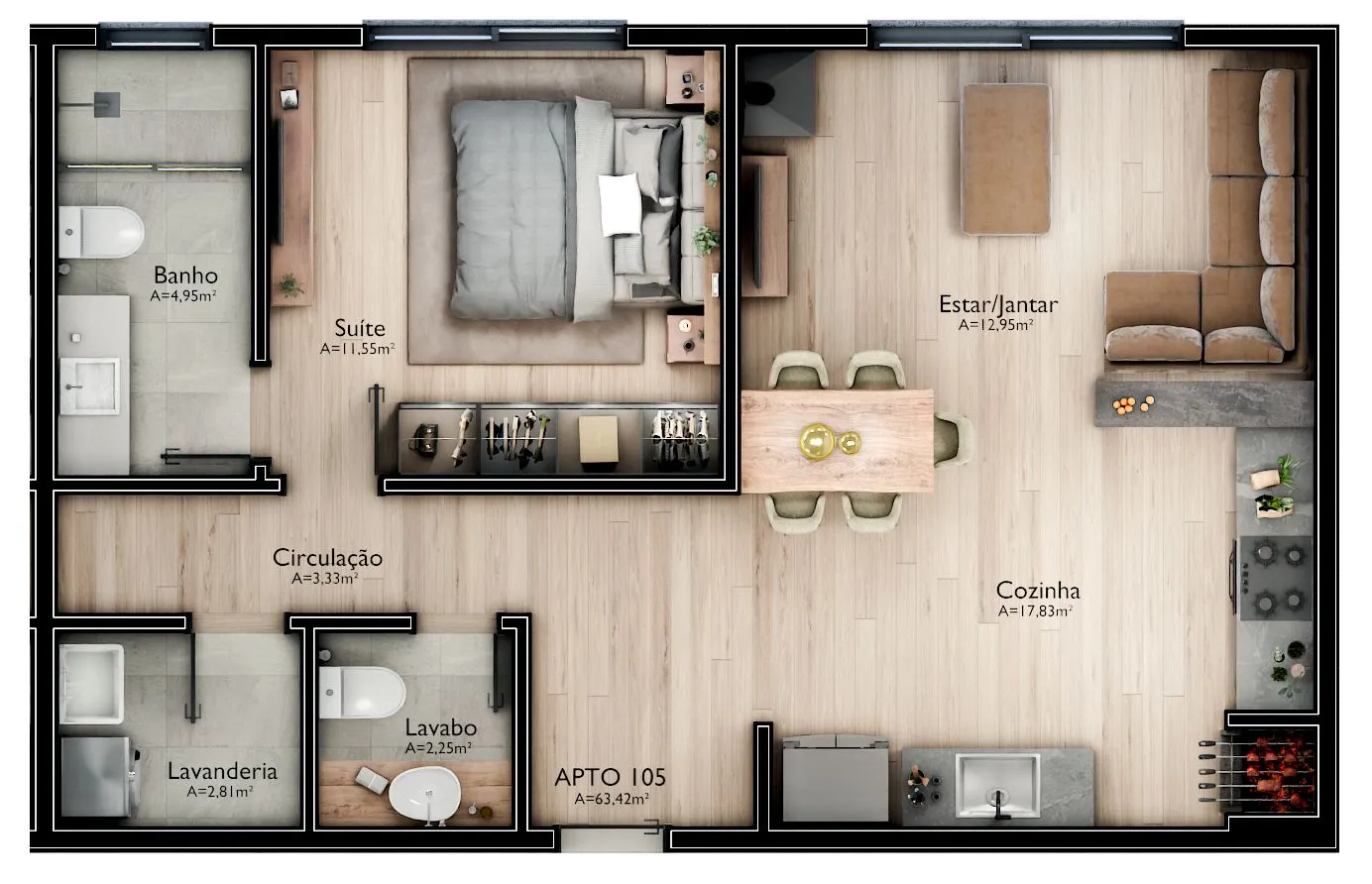Imagem Apartamento à venda em Gramado, Mato Queimado, com 1 quarto, 56.17m2