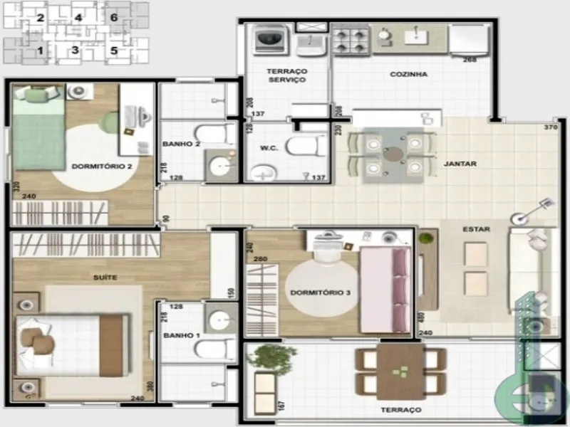 Imagem Apartamento à venda em Santo André-SP, 3 quartos, 1 suíte, 2 banheiros, 2 vagas na garagem - Condomínio Ecolife Campestre