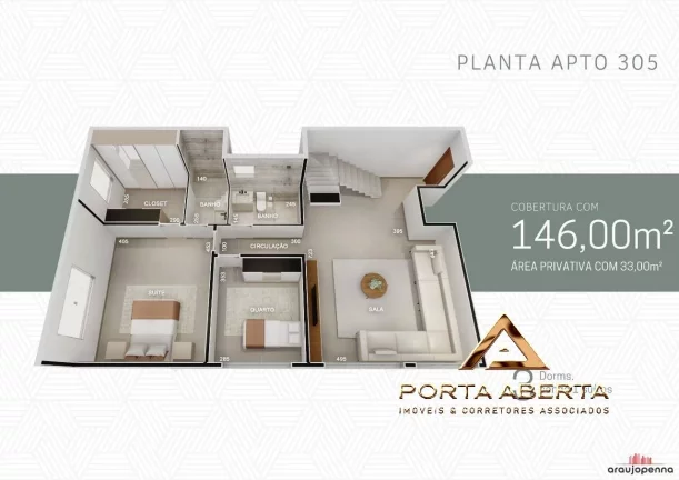 Imagem Apto de 2 Quartos, sendo 1 Suite - COD 918