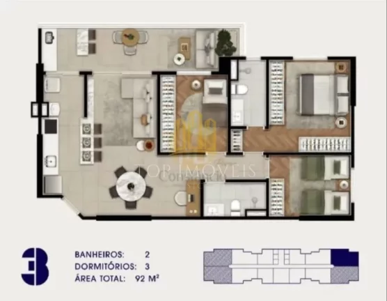 Imagem CONDOMÍNIO QUADRIA Entrega prevista: Maio/2026 Apartamento de 3 Dormitórios – Moderno, Espaçoso e Perfeito para sua Família!