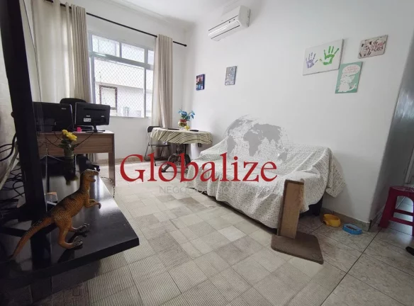 Imagem Apartamento à venda com 77m², 2 quartos, 2 banheiros, varanda frente mar por R$555.000,00 na Aparecida em Santos