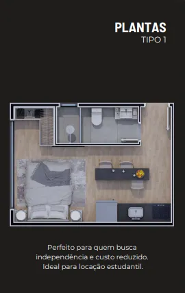 Imagem Loft para Venda em Curitiba, Rebouças, 1 dormitório, 1 banheiro