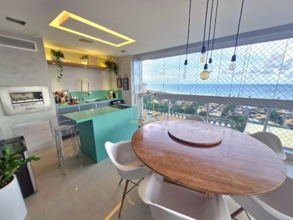 Imagem Apartamento de alto padrão com três suítes varanda gourmet vista mar a venda em Patamares