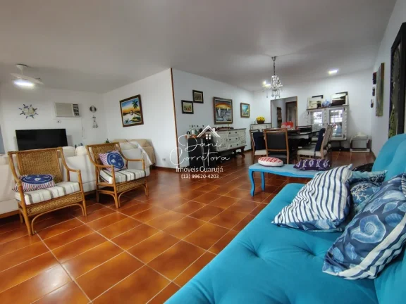 Imagem Apartamento com 3 suítes frente mar nas Astúrias, Guarujá-SP - 192m², 2 salas, 5 banheiros, 2 vagas com salão gourmet