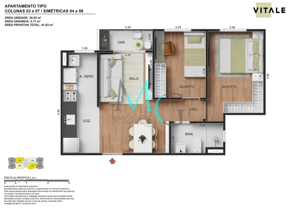 Imagem Apartamento à venda 2 Quartos 1 Vaga 41.59M² Vila Kosmos Rio de Janeiro - RJ | Vitale Carioca