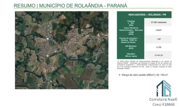 Imagem Área terreno, 136.445,75m2 , ótima área liberado para industrial e residencial em Rolândia PR