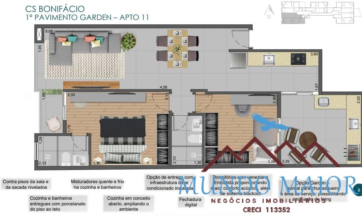 Imagem Garden 75m² com Alto Potencial de Valorização - Entrega 2027