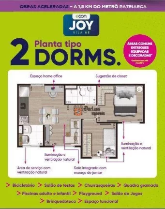 Imagem Apartamento com 2 dormitórios à venda, 35 m² por R$ 247.900,00 - Vila Ré - São Paulo/SP