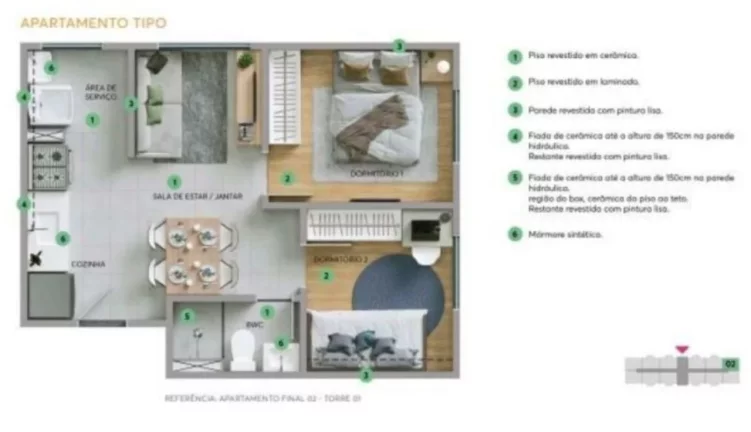 Imagem RESIDENCIAL NASCENTE SEMPRE VIVA - MRV - Apto 32,47m² a 71,5m², em condomínio fechado em Pirituba!