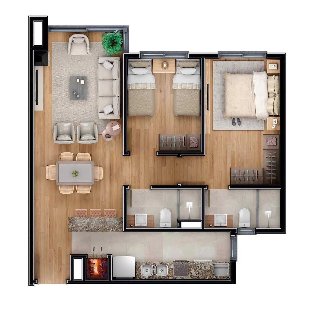 Imagem Apartamento à venda em Gramado, Carniel, com 2 quartos, 84.94m2