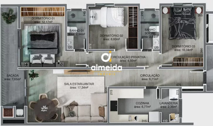 Imagem APARTAMENTO RESIDENCIAL NOVO 3 DORMITÓRIOS PARA MORAR