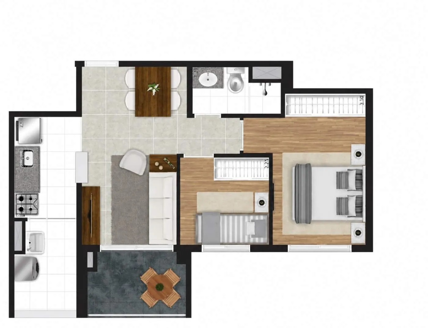Imagem Apartamento para Locação em São Paulo, Vila Santa Catarina, 2 dormitórios, 1 banheiro, 1 vaga