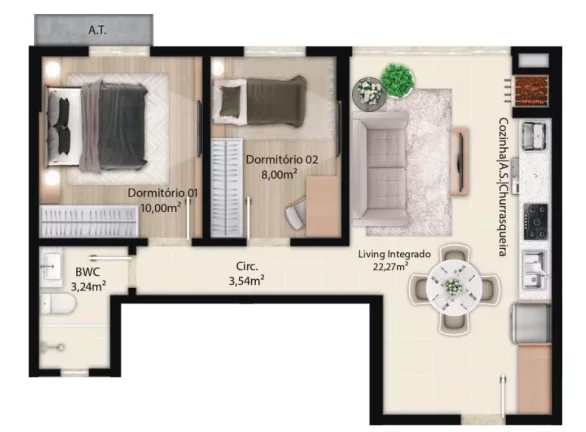 Imagem AP Home Garden - Fase 1 - Apartamento à venda no bairro Sertãozinho - Itapema/SC