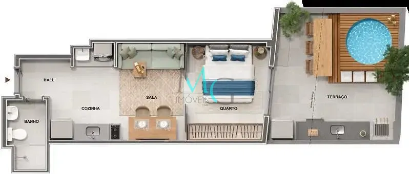 Imagem Studio à venda 1 Quarto 35.66M² Centro Rio de Janeiro - RJ