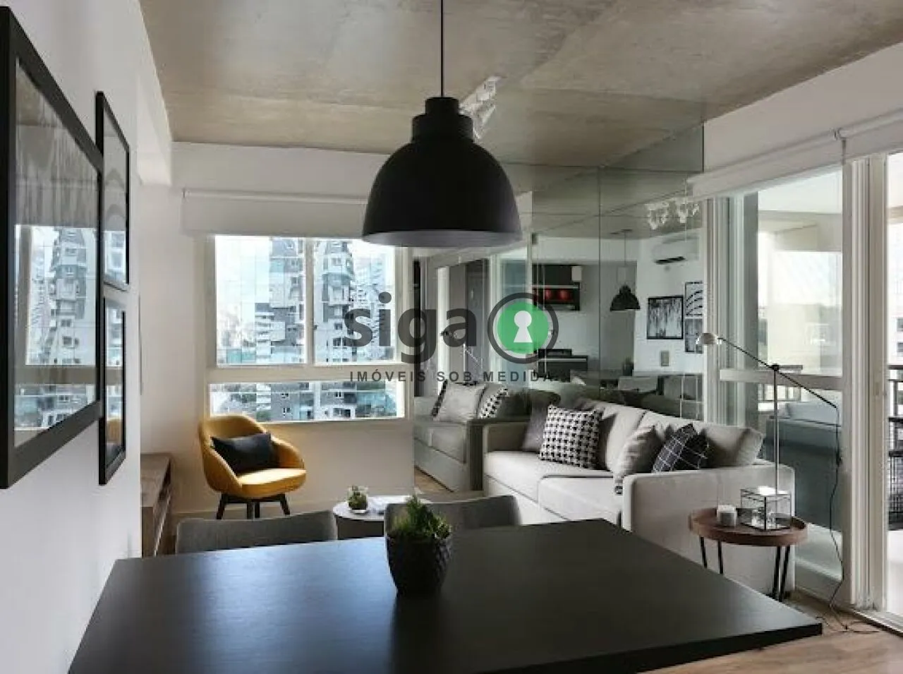 Imagem Studio com 64m², no Brooklin, com 1 quarto, 2 banheiros e 1 vaga, Mobiliado para Venda