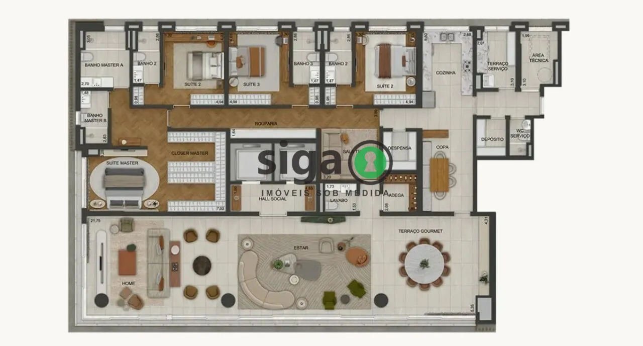 Imagem Apartamento para venda em Moema 04 suítes, São Paulo - SP