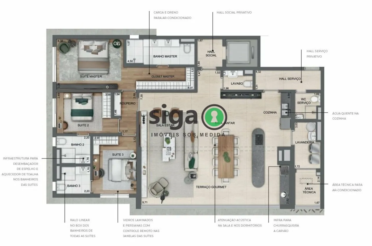 Imagem Lindenberg Alto de Pinheiros: 182m² de sofisticação com vista privilegiada e lazer completo