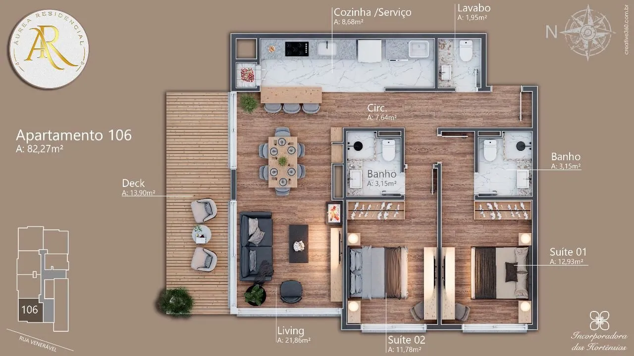 Imagem Cobertura à venda em Gramado, Av. Central, com 3 quartos, 127.75m2