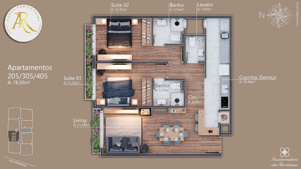 Imagem Cobertura à venda em Gramado, Av. Central, com 3 quartos, 127.75m2
