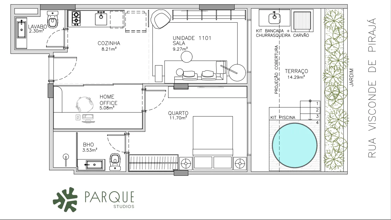 Imagem  Parque Studios Visconde de Pirajá - Studios e Lofts com Airbnb em Ipanema | Zona Sul