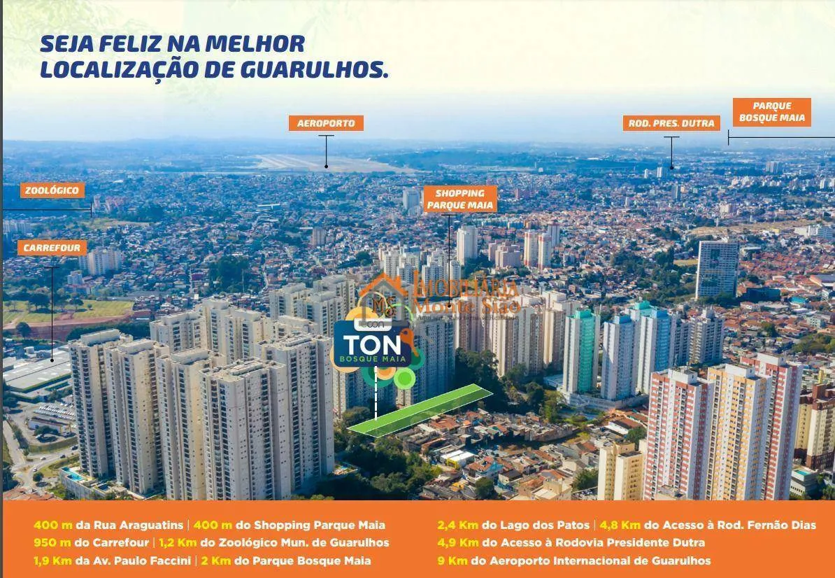 Imagem Apartamento com 2 dormitórios à venda, 44 m² por R$ 384.600,00 - Vila Antonieta - Guarulhos/SP