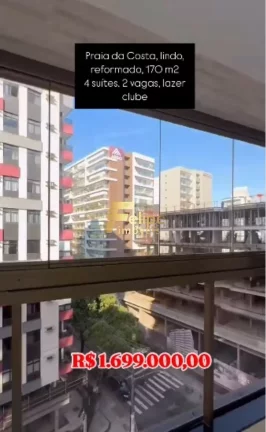 Foto do imóvel BELÍSSIMO APARTAMENTO COM 04 SUÍTES E LAZER DE CLUBE À VENDA NA PRAIA DA COSTA EM VILA VELHA/ES!