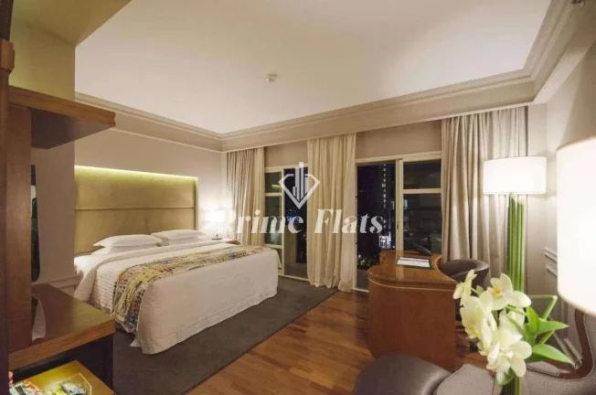 Foto do imóvel Flat disponível para venda no Gran Estanplaza Berrini, com 34m², 1 dormitório e 1 vaga em Rua Arizona