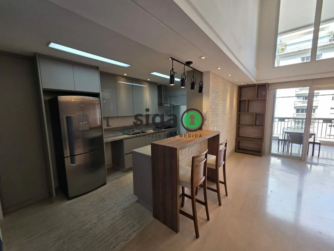 Imagem Apartamento Brooklin 134 m² 3 suítes pé direito duplo varanda gourmet churrasqueira