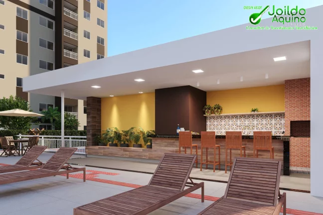 Imagem Um condomínio de alto padrão com apartamentos de 2 e 3 quartos, todos com..