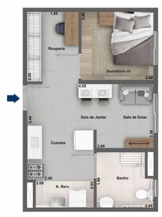 Imagem Apartamento com 2 Quartos à Venda, 40 m² em Jaguaré - São Paulo
